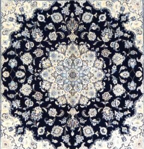 Tappeto Nain quadrato Blu 154x149 ADAMELLO TAPPETI Tappeto sotto il tavolo Tappeto Nain quadrato Blu 154x149