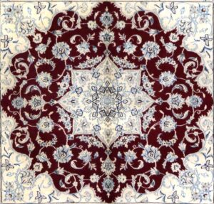 Tappeto Nain quadrato Rosso 148x146 ADAMELLO TAPPETI Tappeto sotto il tavolo Tappeto Nain quadrato Rosso 148x146