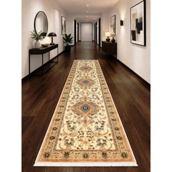 Tappeto corridoio Passatoia Tabriz lana Seta 320x83