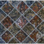 Tappeto blu patchwork cm244x180